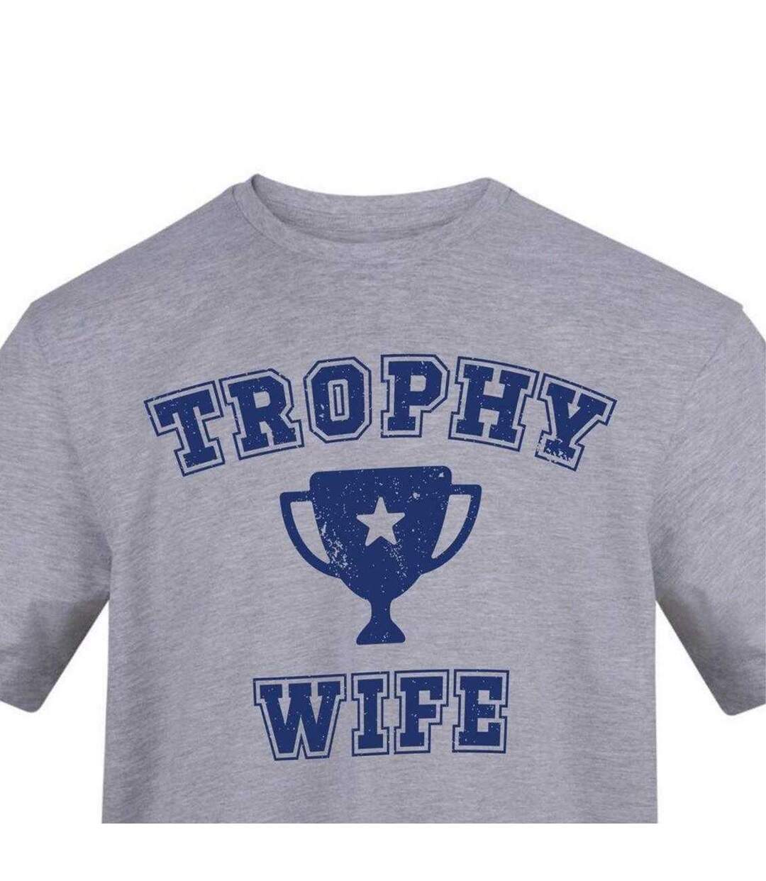 Unisex Adult Trophy Wife T-shirt Grey AWD-3