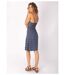 Robe courte fines bretelles BEA motif ethnique bleu Coton Du Monde-4