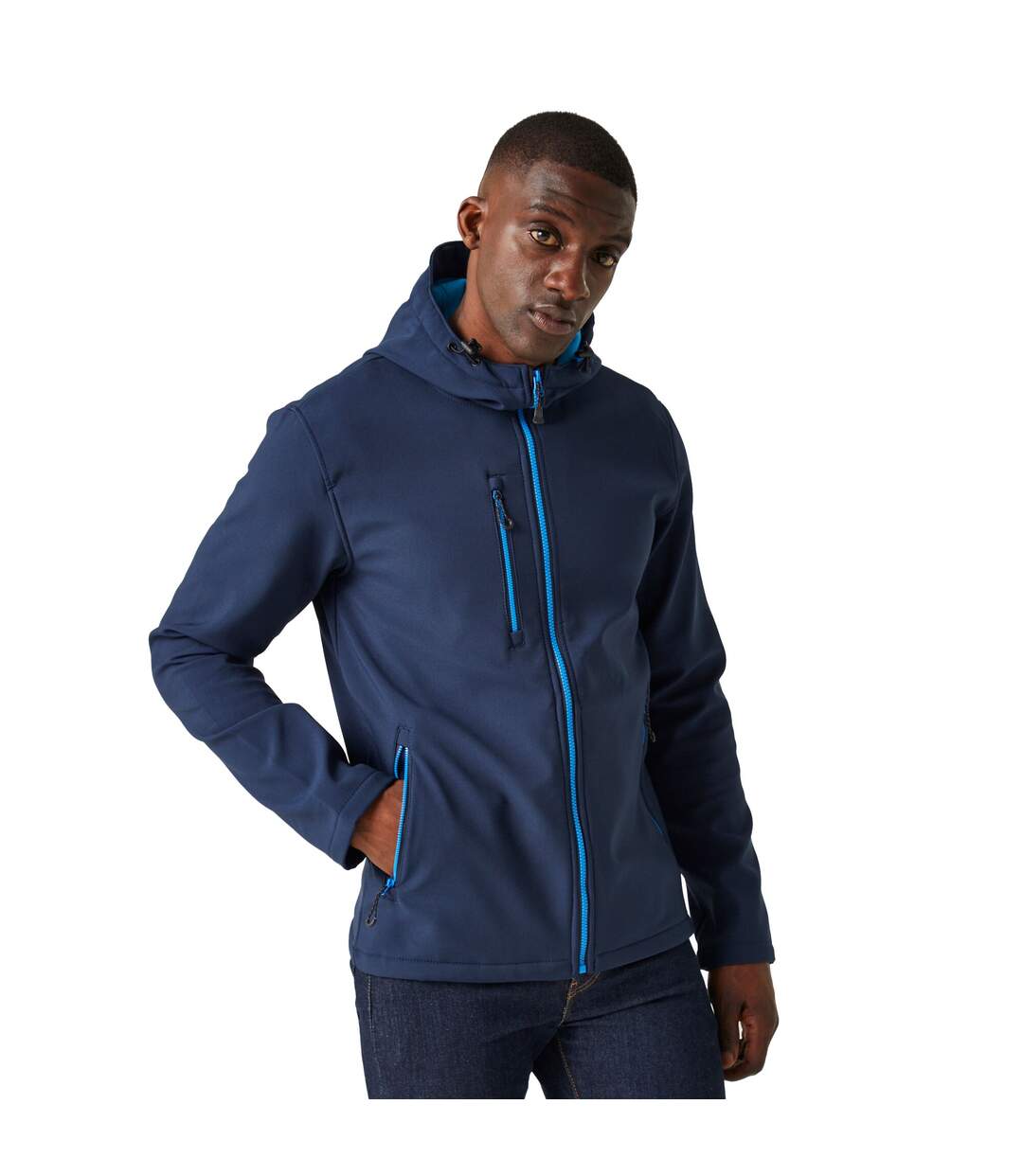 Mens navigate 2 layer soft shell jacket navy/french blue Regatta