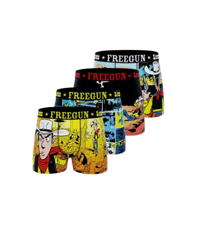 Lot de 4 boxers homme Lucky Luke Freegun