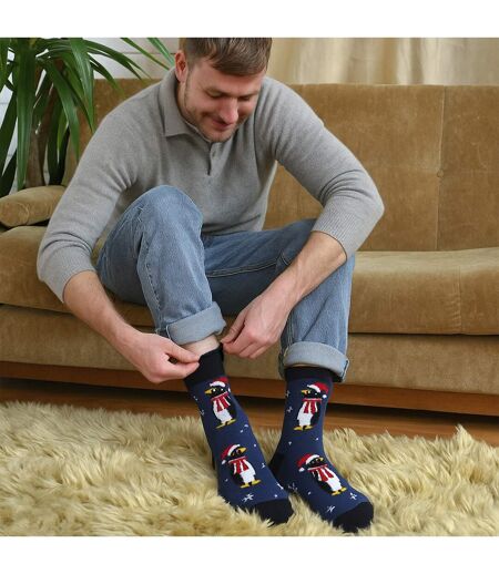 12 Pair Multipack Mens Christmas Design Socks