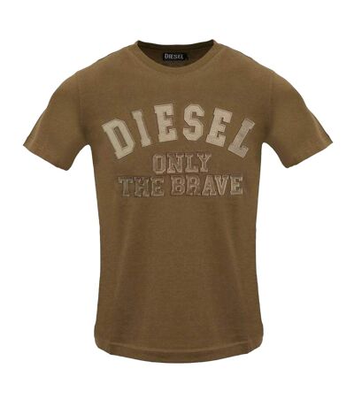 T-shirt Motif/style Logo Monochrome Homme Marron Diesel