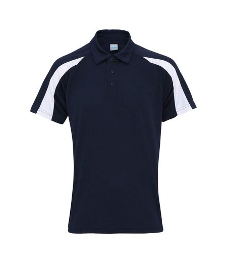 Polo Motif/style Contrasté Cool Homme Bleu Marine Français Blanc Just Cool