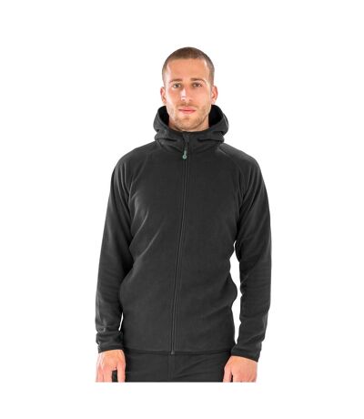 Result Genuine Recycled Mens Micro Hooded Fleece Jacket (Black) - UTPC4337