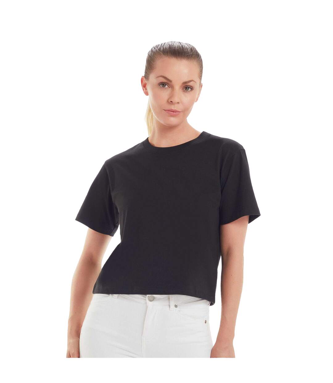 T-shirt Court Femme Noir Mantis-3