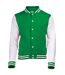 Blouson d´université adulte vert kelly / blanc Awdis-1