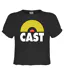 Womens/ladies Cast Logo Crop Top Charcoal Yellow Amplified-1