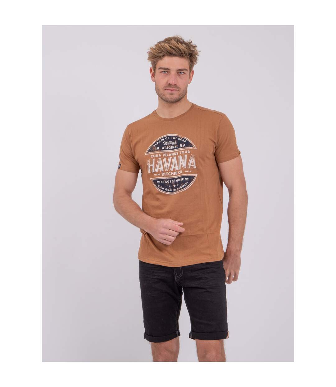 T-shirt manches courtes col rond pur coton NUMATIS-1