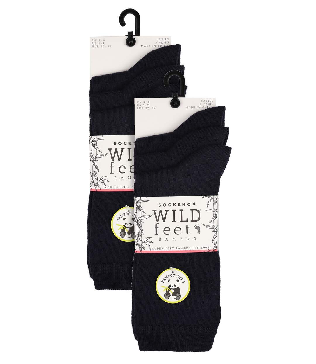 Wildfeet - 6 Paires Femme Chaussettes Bambou Unies | Fantaisie Mignon-2