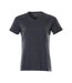Womens/ladies Accelerate Coolmax V Neck T-shirt Dark Navy Mascot-1