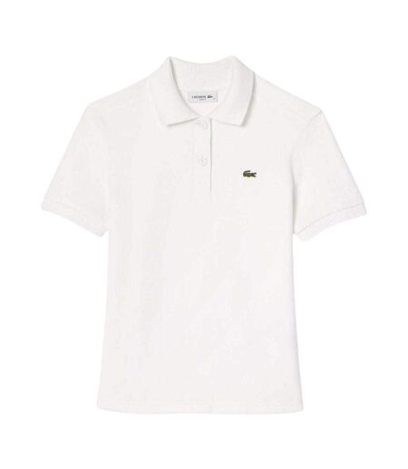 Womens/ladies Terry Slim Short-sleeved Polo Shirt Cream Lacoste