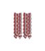 Tinsel stripe christmas wire bows 12cm x 6cm red/silver Davies Products