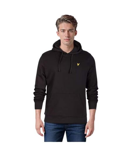 Mens Embroidered Logo Hoodie Jet Black Lyle & Scott