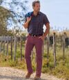 Bordeauxrode stretch chino  Atlas For Men