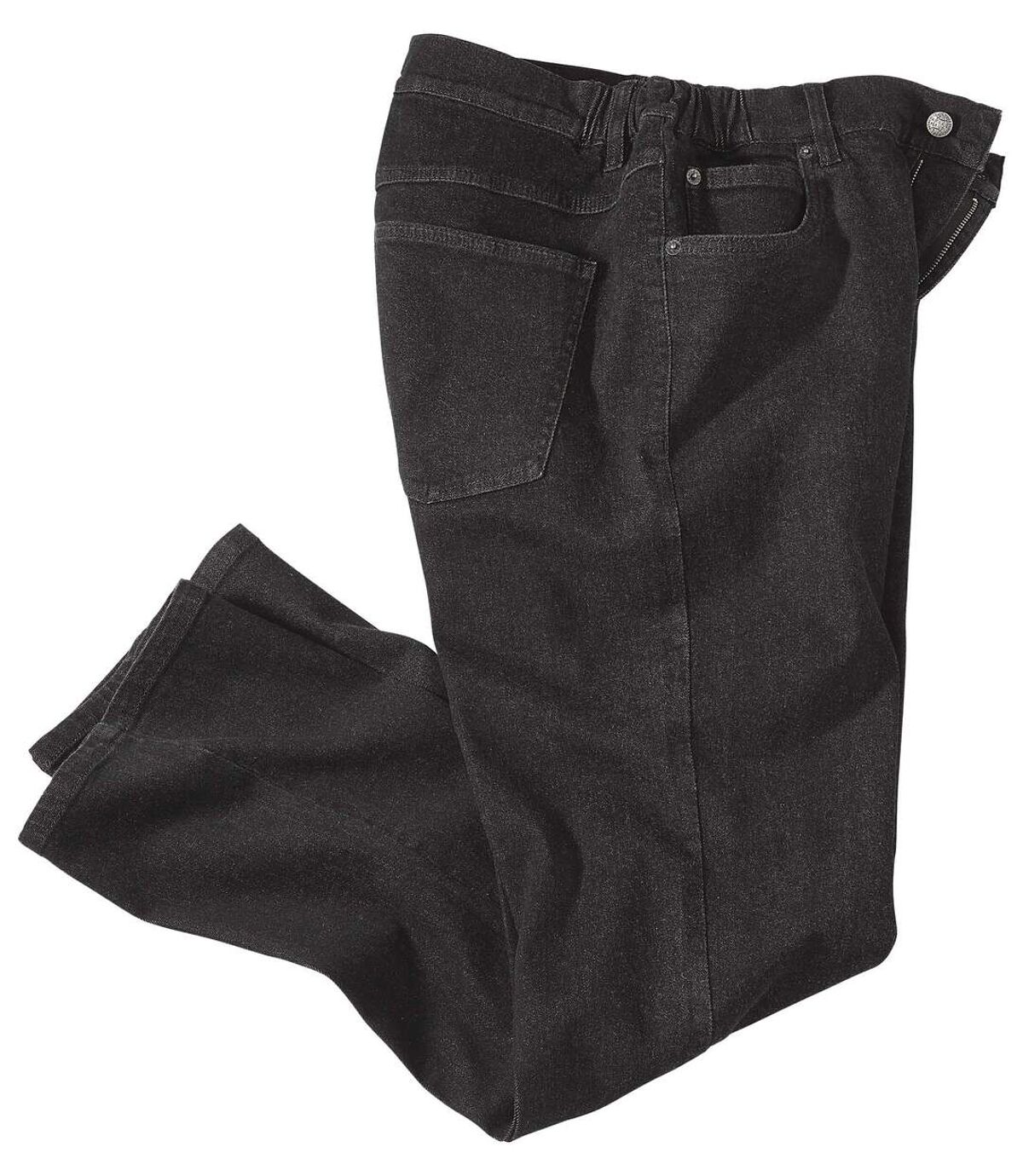 Comfortabele zwarte regular stretch jeans   Atlas For Men