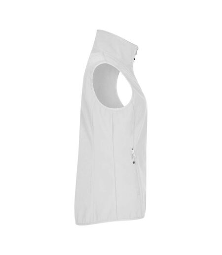 Womens/ladies Classic Softshell Body Warmer White Clique