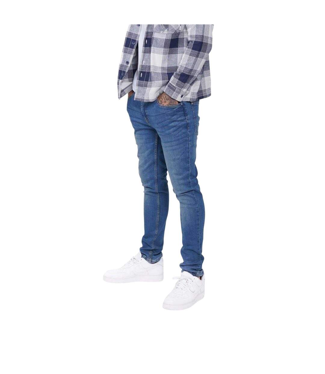 Mens Denim Skinny Jeans Mid Blue Firetrap-3