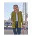 Womens/ladies Lambswool Crew Neck Cardigan Bright Olive WoolOvers-1