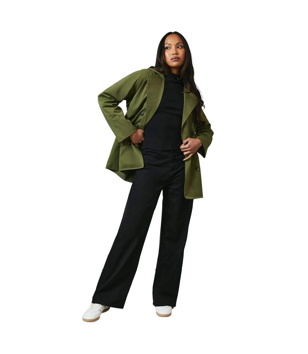 Trench femme vert kaki Principles-3