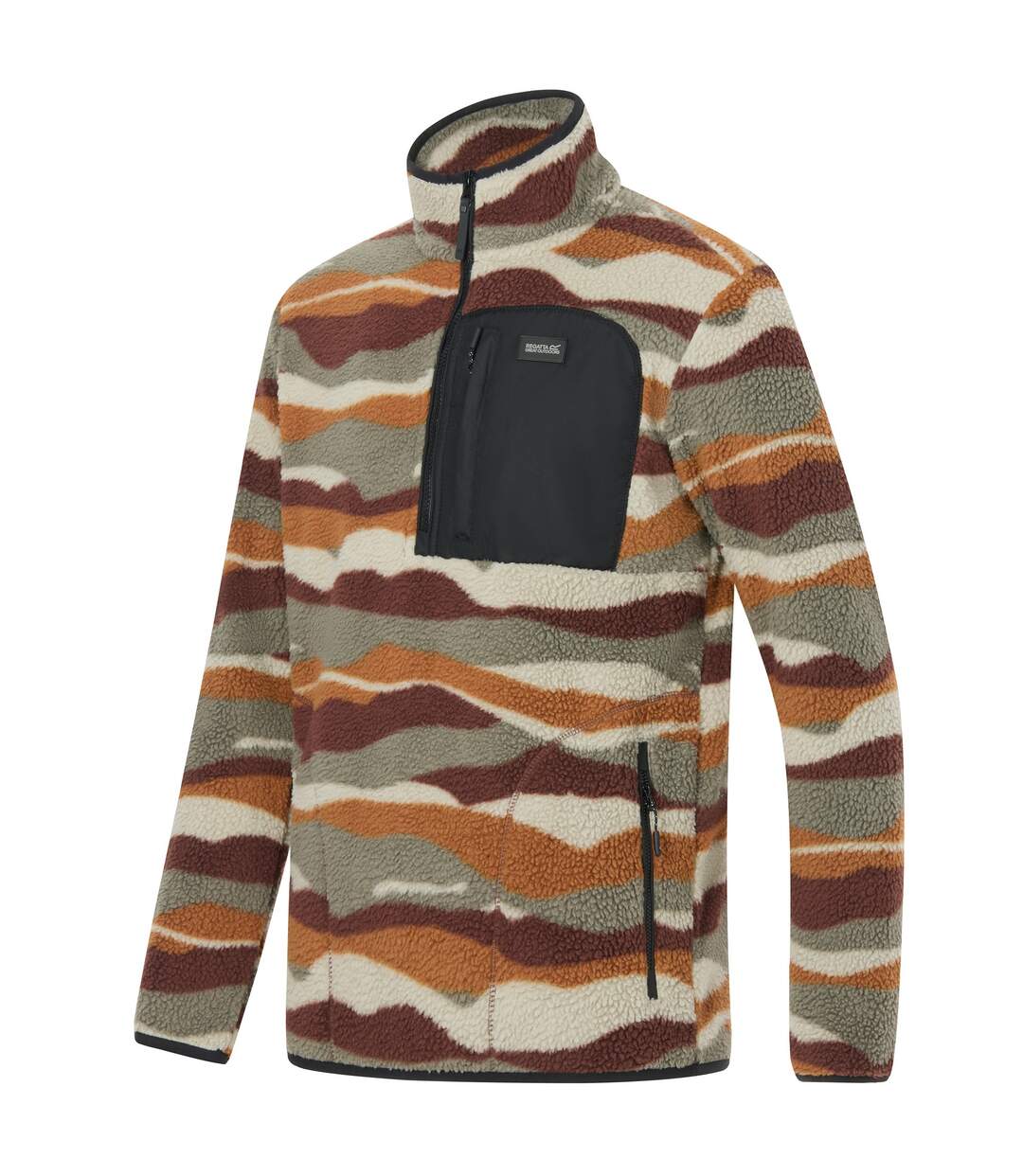 Mens Frankie Mountain Borg Fleece Top Coffee Grounds Regatta-4