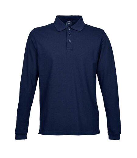 Tee Jays Mens Luxury Stretch Long Sleeve Polo Shirt (Navy Blue) - UTBC3306