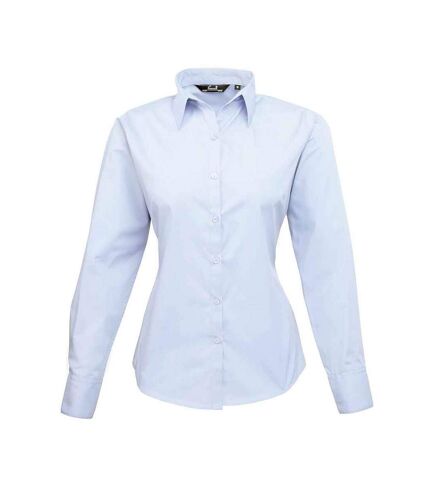 Womens/ladies long-sleeved shirt light blue Premier