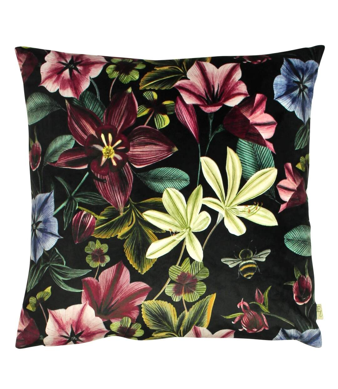 Midnight garden aquilegia cushion cover 43cm x 43cm shiraz Evans Lichfield