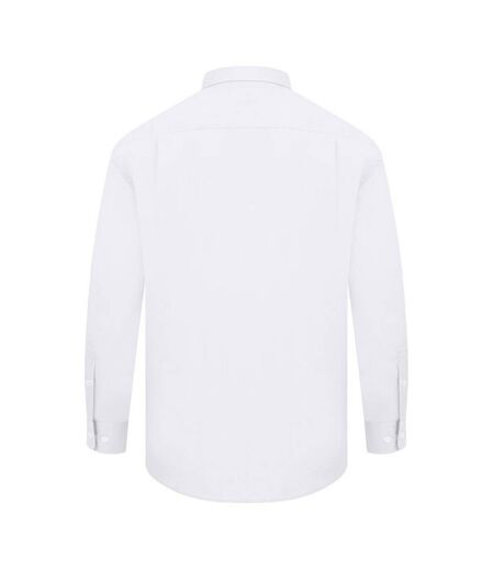 Absolute Apparel Mens Long Sleeved Classic Poplin  Shirt (White) - UTAB117