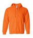Gildan Heavy Blend Unisex Adult Full Zip Hooded Sweatshirt Top (Safety Orange)