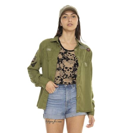 Chemise femme à manches longues avec patchs Mouth Vondutch