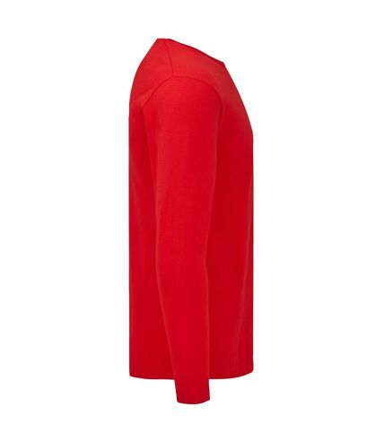 Mens iconic long-sleeved t-shirt red Fruit of the Loom