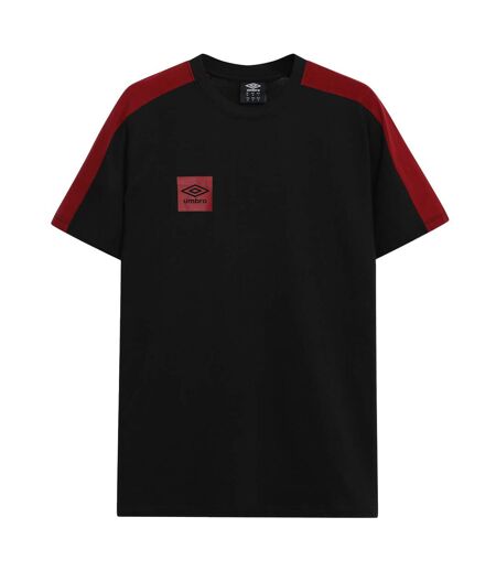 Mens Terrace T-shirt Black Tibetan Red Umbro