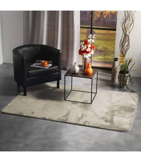 Tapis Uni en Flanelle Flanou 120x170cm Taupe