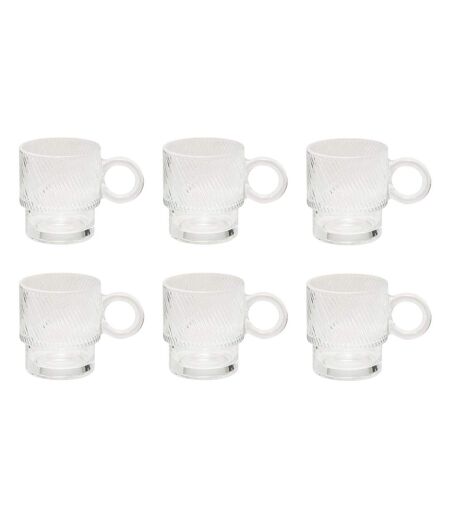Lot de 6 Mugs en Verre Lorène 30cl Transparent
