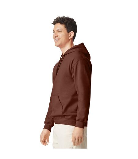 Mens midweight soft touch hoodie cocoa Gildan