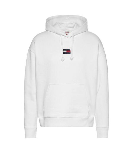 Womens/ladies Badge Relaxed Fit Hoodie White Tommy Jeans