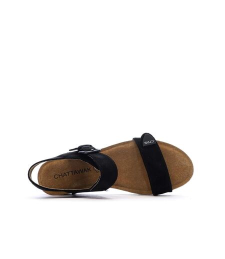 Sandales noires femme chattawak laspinas