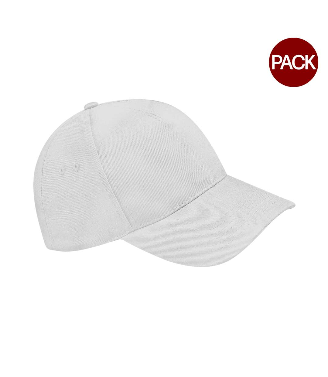 Lot de 2  casquettes de baseball adulte blanc Beechfield-1