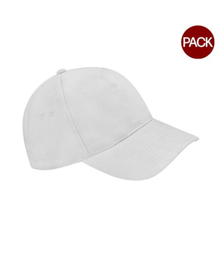 Lot de 2  casquettes de baseball adulte blanc Beechfield