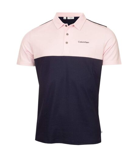 Polo Motif/style Brodé Homme Bleu Marine Rose Calvin Klein