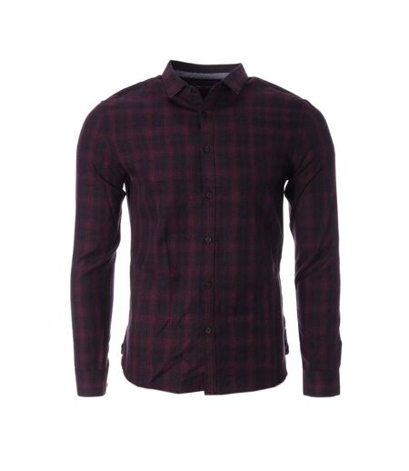 Chemises noir/rouge à motifs homme teddy smith carton ml - m