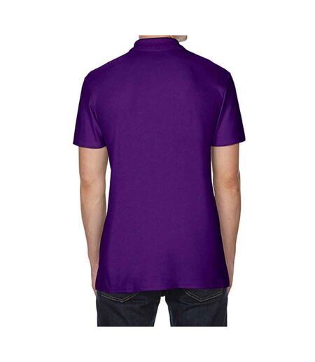 Mens softstyle double pique polo shirt purple Gildan