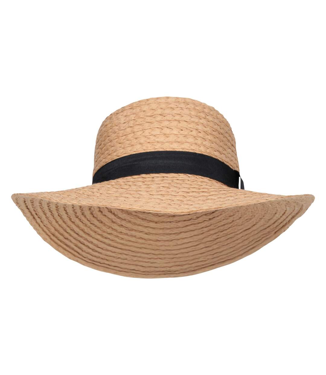 Womens/ladies straw wide brim sun hat beige Mountain Warehouse-2