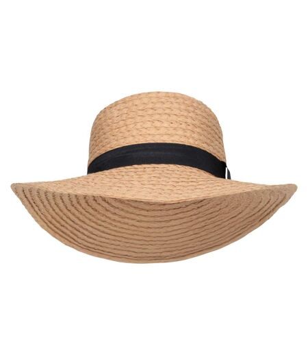 Womens/ladies straw wide brim sun hat beige Mountain Warehouse