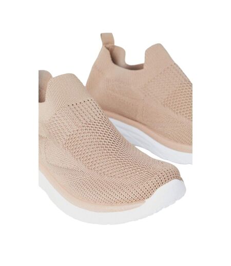 Womens/ladies annabel knitted slip-on trainers taupe Good For The Sole