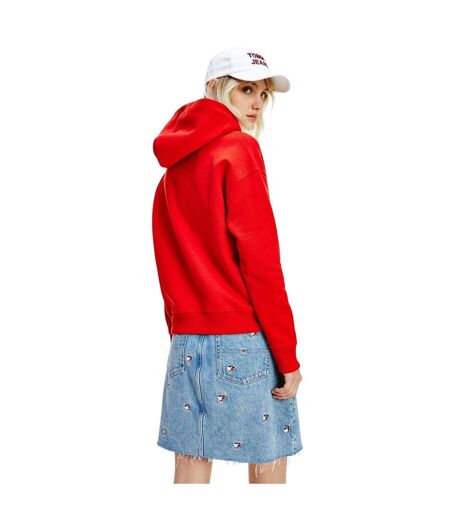 Sweat À Capuche Motif/style Badge Femme Rouge Cramoisi Tommy Jeans