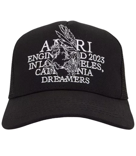 Casquette Trucker Motif/style Pégase Noir Blanc Amiri