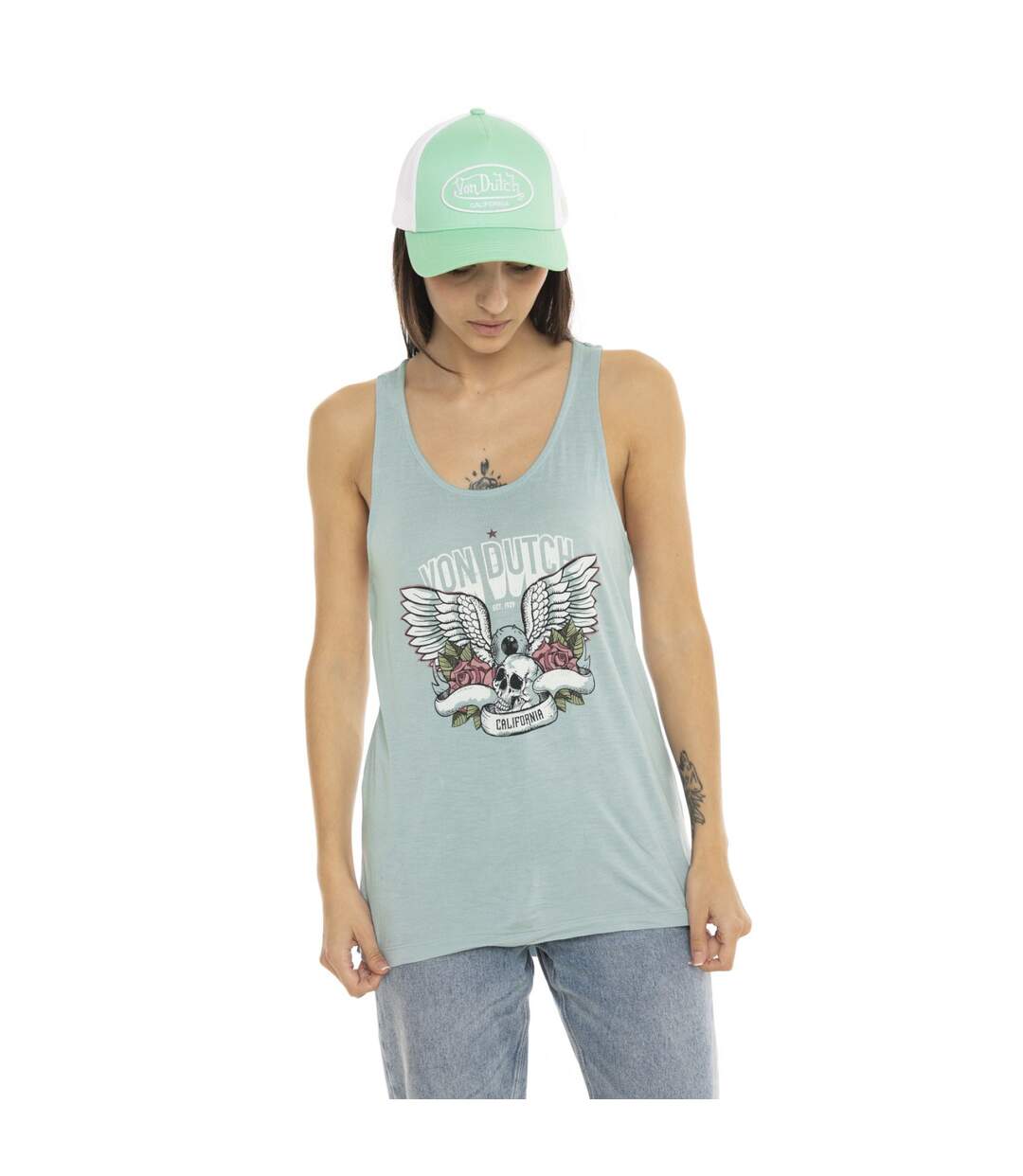 Débardeur femme loose Skull Flower Vondutch-4