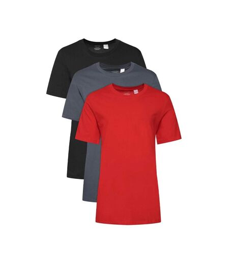 Lot de 3 t-shirts noir/rouge/gris homme calvin klein jeans lv00nb4051