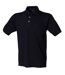 Henbury Mens Classic Plain Polo Shirt With Stand Up Collar (Navy)